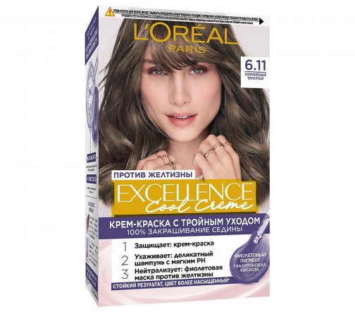 L'Oreal Paris Excellence Краска для волос 6.11 Ультрапепельный темно-русый