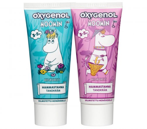 Oxygenol Moomin Паста зубная с фтором и ксилитолом клубничный вкус 3-5 лет 50мл