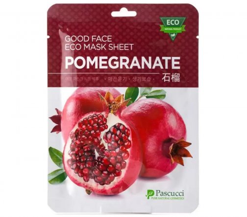 Pascucci Маска тканевая тонизирующая для лица Гранат 23мл