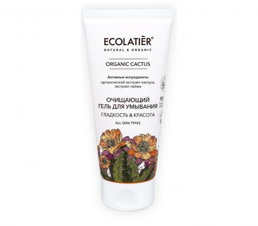 Ecolatier Organic Cactus Гель для умывания лица очищающий Гладкость и красота 100мл