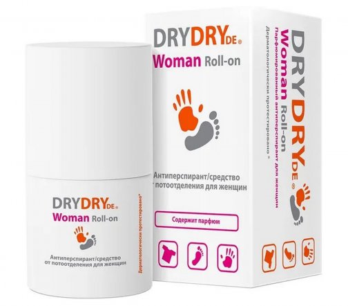 Dry Dry De Woman (Де Вуман) Антиперспирант-ролик парфюмированный Средство от потоотделения 50мл