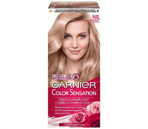 Garnier Color Sensation Роскошь цвета Крем-краска для волос 9.02 Перламутровый блонд