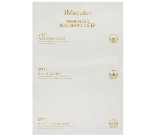 JMSolution Prime Gold 3 Step Маска против черных точек с коллоидным золотом