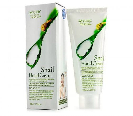 3W Clinic Pure Natural Крем для рук увлажняющий Snail 100мл