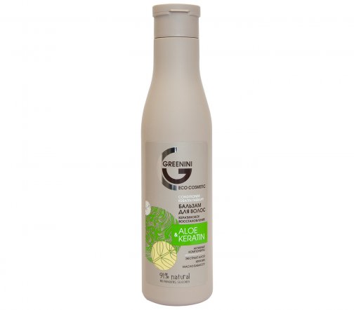 Greenini Бальзам для волос Кератиновое восстановление Aloe&Keratin 250мл