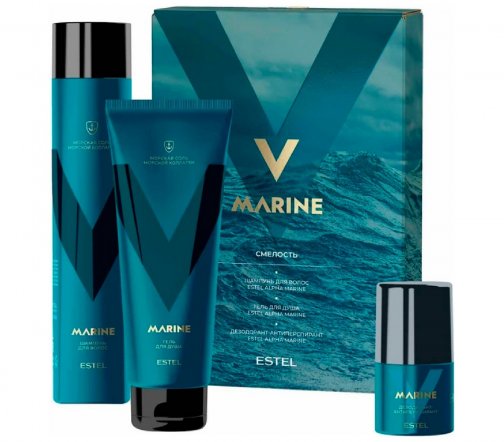 Estel Men Alpha Marine Набор Смелость Шампунь 300мл+Гель для душа 250мл+Дезодорант-антиперспирант 50