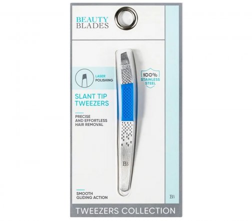 Beauty Blades Пинцет со скошенными кончиками с резиновой вставкой