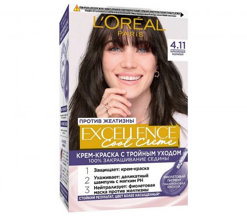 L'Oreal Paris Excellence Краска для волос 4.11 Ультрапепельный каштановый