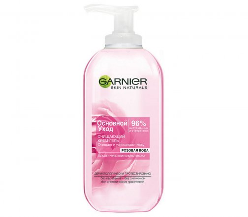 Garnier Skin Naturals Крем-гель очищающий для лица с розовой водой 200мл