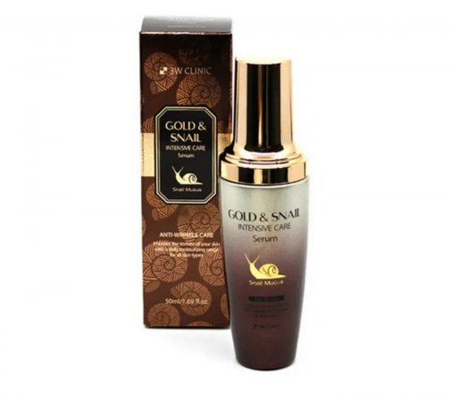 3W Clinic Gold&Snail Intensive Сыворотка для лица с экстрактом золота и муцина улитки 50мл