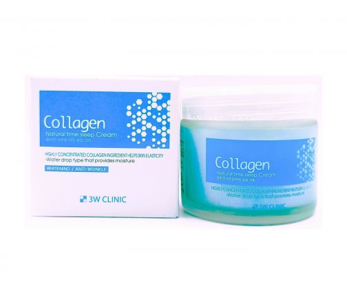 3W Clinic Natural Time Sleep Крем ночной для лица с коллагеном 70гр