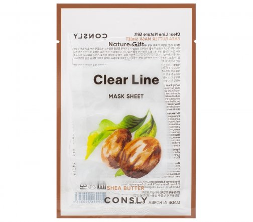 Consly Clear Line Маска тканевая питательная с маслом ши 25мл