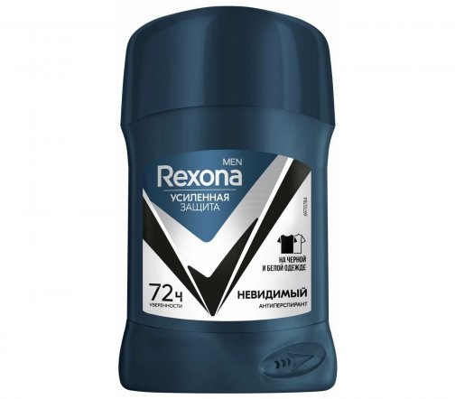 Rexona Men Усиленная защита Дезодорант-антиперспирант стик Невидимый на черном и белом 50мл