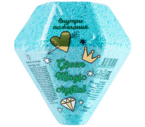 Laboratory Katrin Соль шипучая для ванны Green Magic Crystal с предсказанием внутри 200гр