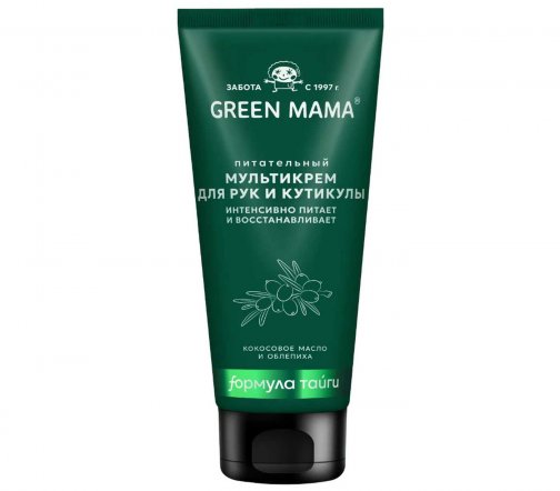 Green Mama Формула Тайги Мультикрем для рук и кутикулы Кокосовое масло и облепиха 100мл