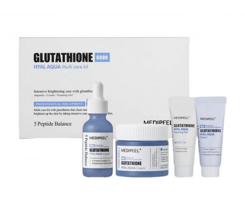 Medi-Peel Glutathione Hyal Aqua Набор для лица с глутатионом Гель-пенка для умывания+Ампула+Крем