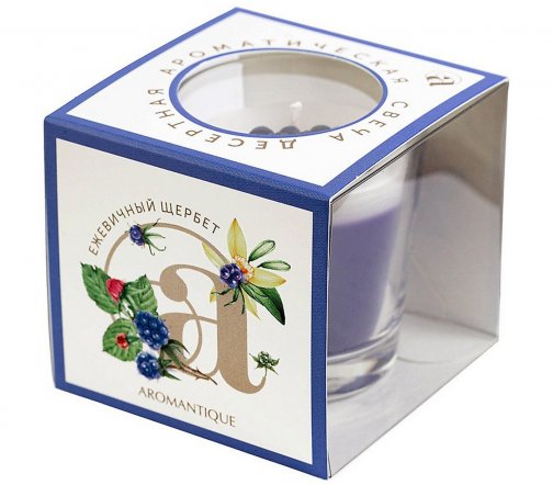 Aromantique Свеча ароматическая в стакане Ежевичный щербет 60гр