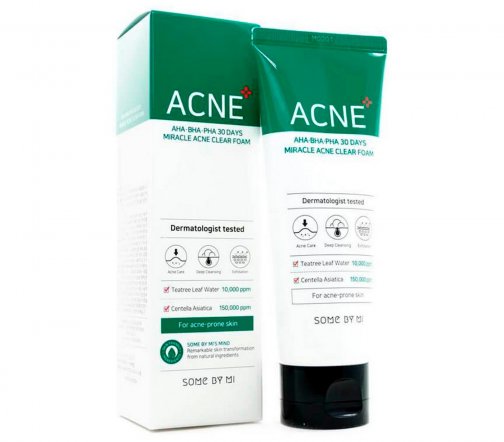 Some By Mi AHA-BHA-PHA 30 Days Miracle Acne Пенка очищающая для проблемной кожи 100мл