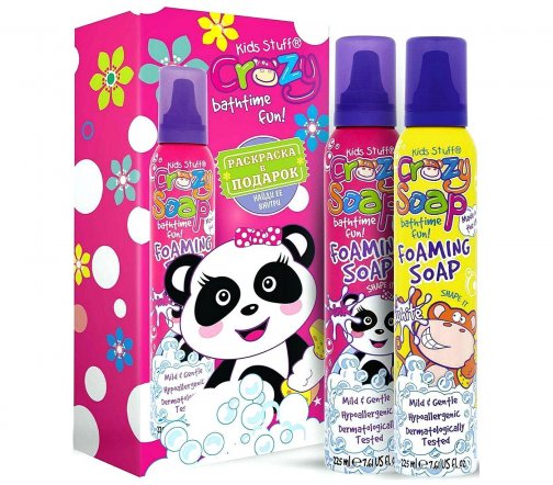 Kids Stuff Crazy Принцесса Набор мусс-пена белая 225мл + мусс-пена розовая 225мл + раскраска