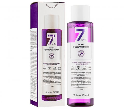 May Island 7 Days Secret 4D Collagen Toner Тонер антивозрастной с коллагеном и гиалуроновой кислотой