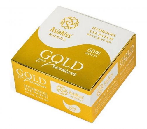 AsiaKiss Gold Premium Патчи гидрогелевые для глаз с экстрактом золота 60шт