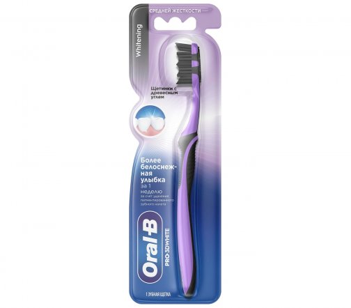 Oral-B 3D White Щетка зубная Древесный уголь средней жесткости