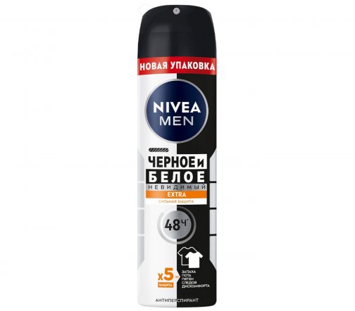 Nivea Men Дезодорант-антиперспирант спрей Невидимая защита Черное и Белое Extra 150мл
