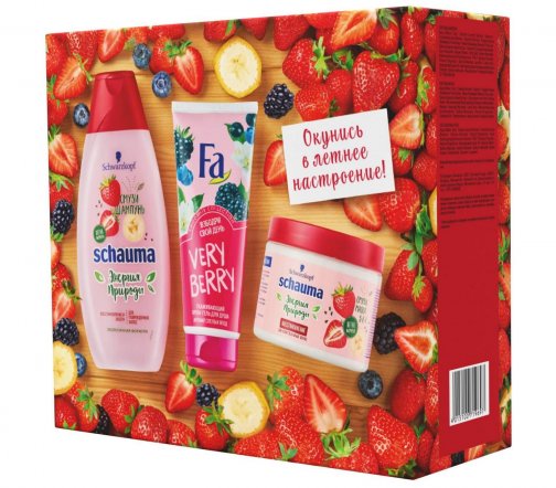 Schwarzkopf Schauma Набор Шампунь 400мл+Маска для волос Schauma 380мл+Крем-гель для душа Fa 200мл