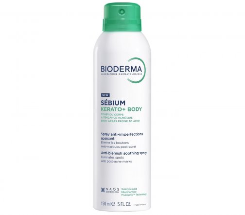 Bioderma Sebium Kerato+ (Себиум Керато+) Спрей успокаивающий для тела против несовершенств 150мл