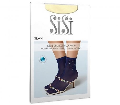 Sisi Носки Glam эффект тюля с принтом стразы