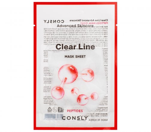 Consly Clear Line Маска тканевая антивозрастная с пептидами 25мл