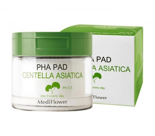 Medi Flower Centella Asiatica Тонер пэды успокаивающие для лица с экстрактом центеллы 60шт