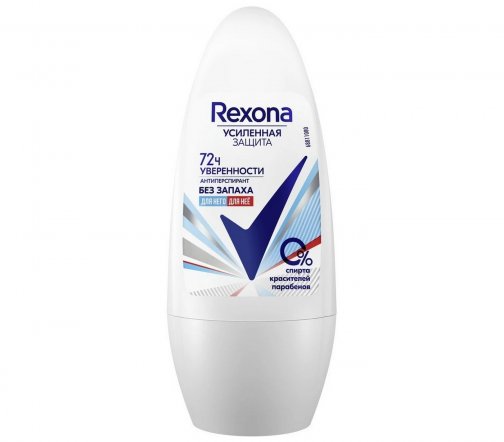 Rexona Усиленная защита Дезодорант-антиперспирант ролик Без запаха Для нее и для него 50мл