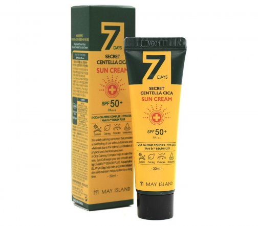 May Island 7 Days Secret Centella Cica Sun Cream Крем солнцезащитный для лица 30мл