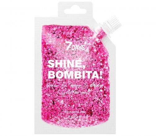 7Days Гель-глиттер для волос лица и тела Shine Bombita!
