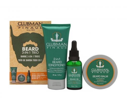 Clubman Набор Beard 3в1 Trio Крем-кондиционер+Воск-бальзам+Масло