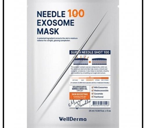 WellDerma Needle 100 Exosome Маска для лица с игольчатыми экзосомами