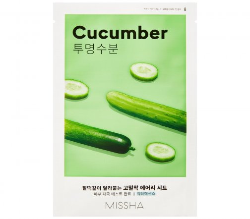Missha Airy Fit Маска тканевая увлажняющая для сухой кожи лица Cucumber 19гр