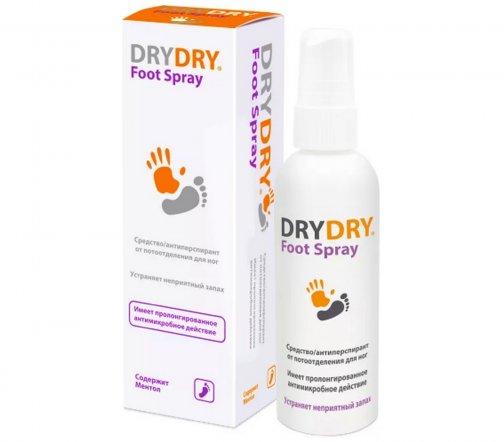 Dry Dry De Foot Spray (Де Фут Спрей) Антиперспирант-ролик Средство от потоотделения для ног 100мл