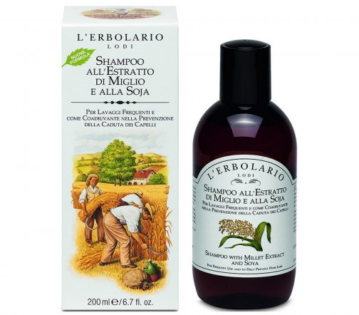 L'erbolario Шампунь для волос c экстрактом пшеницы и сои Shampoo With Millet Extract And Soya 200мл