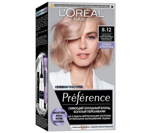 L'Oreal Paris Preference Краска для волос 8.12 Светло-русый пепельный бежевый