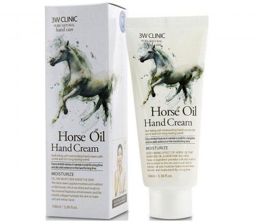 3W Clinic Pure Natural Крем для рук увлажняющий Horse Oil 100мл