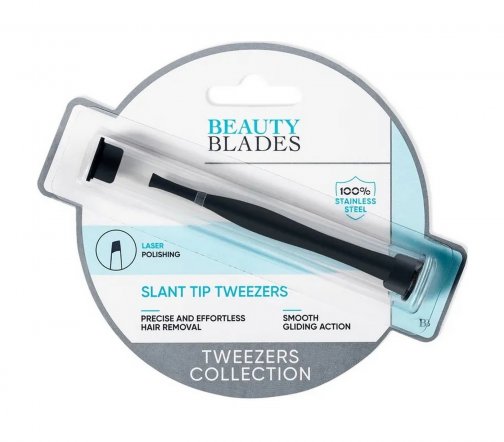 Beauty Blades Пинцет с прямыми кончиками в пластиковом футляре