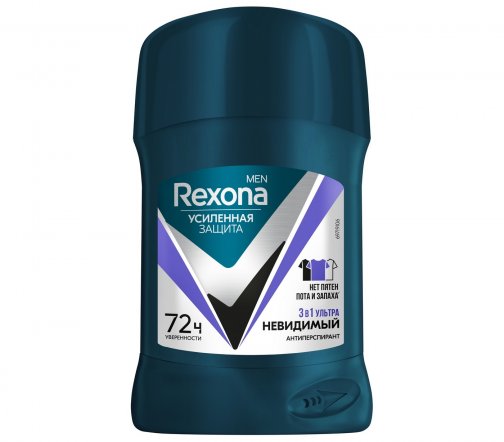 Rexona Men Усиленная защита Дезодорант-антиперспирант стик Невидимый 50мл