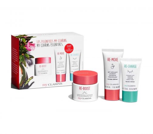 Clarins My Clarins Набор Гель очищающий 30мл+Крем тонизирующий 50мл+Маска ночная 15мл
