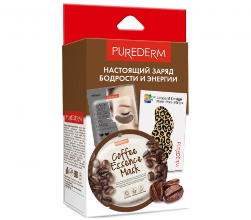 Purederm Набор Бодрое утро Патчи для глаз+Маска для лица+Полоски для очищения носа