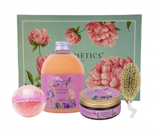 L'Cosmetics Набор Spring Vibes Пена для ванны 500мл+Крем для тела 150мл+шар бурлящий