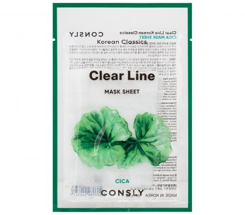 Consly Clear Line Маска тканевая успокаивающая с экстрактом центеллы азиатской 25мл