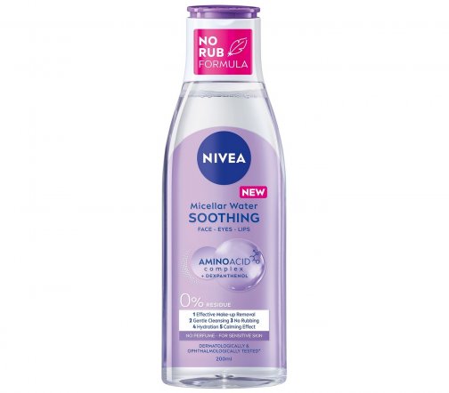 Nivea Вода мицеллярная 3в1 для чувствительной кожи лица Soothing 200мл