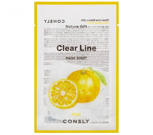 Consly Clear Line Маска тканевая освежающая с экстрактом юдзу 25мл